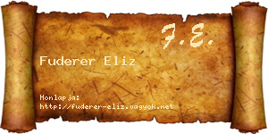 Fuderer Eliz névjegykártya